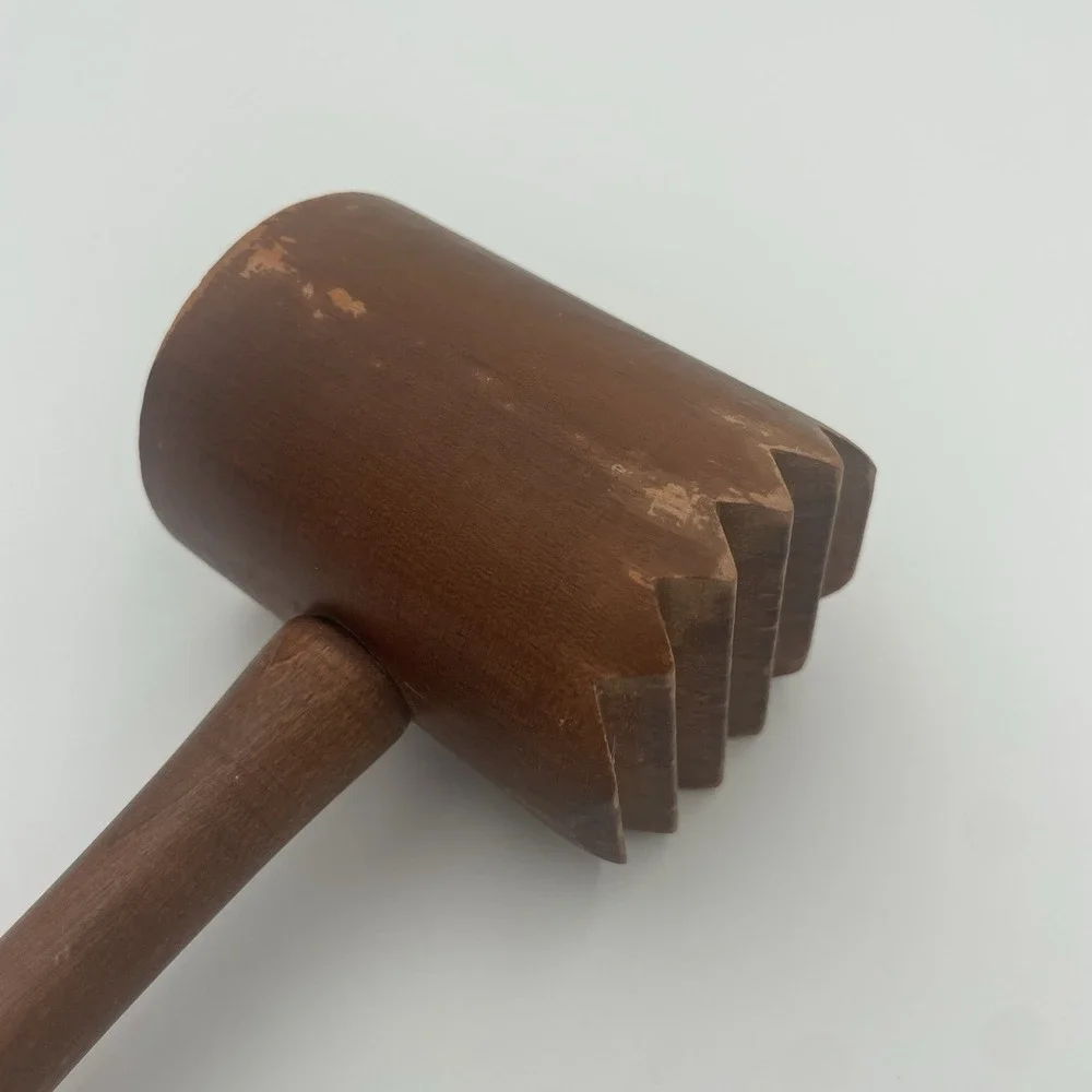 Vintage Wooden Kitchen Mallet Meat Tenderizer 10